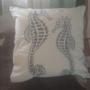 #44. Seahorse throw pillow NWT